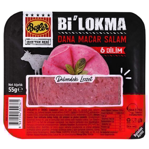 Beşler Bi Lokma Macar Salam 55 gr