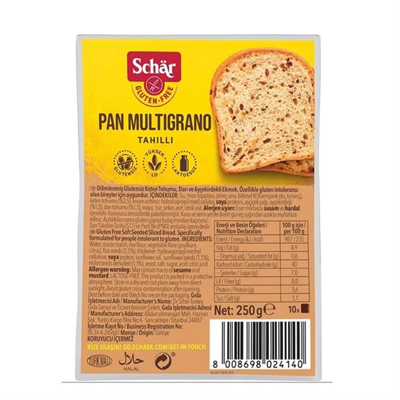 Schar Pan Multigrano Glutensiz Ekmek 250 gr