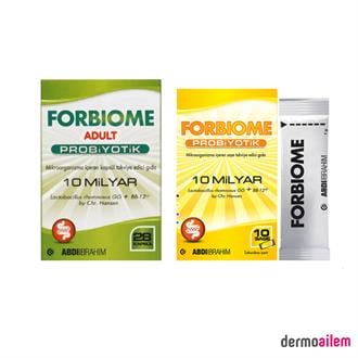 Forbiome Probiyotik Adult 28 Kapsül ve Forbiome Probiyotik Aile 10 Saşe Avantajlı Paket