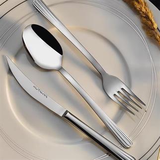 Kütahya Lotus 84 Parça Çatal Kaşık Bıçak Takımı Sade