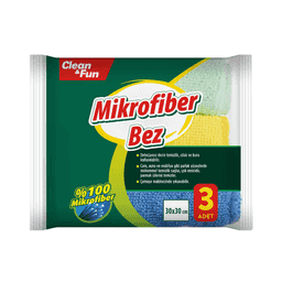 Clean&Fun Mikrofiber Temizlik Bezi 3'lü 30x30 Cm