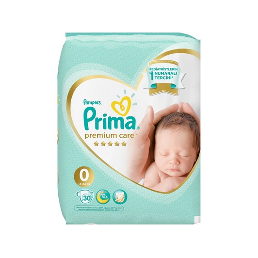 Prima Bebek Bezi Premium Care Prematüre Tekli Paket 0 Beden 30 Adet 