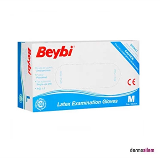 Beybi Lateks Muayene Eldiveni M Orta Boy 100 Adet
