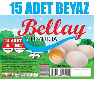 Bellay Yumurta 15 Adet Koli M Boy Beyaz