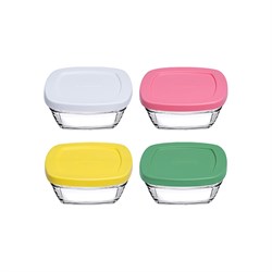 Paşabahçe 4 lü Saklama Kabı Kapaklı Pudding 96840