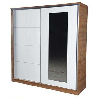 Cagiz Ekin 165cm Sürgülü Dolap / Ceviz - Beyaz