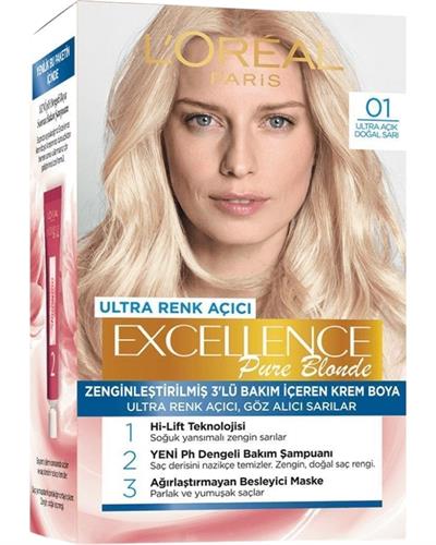 L'Oreal Paris Excellence Creme Saç Boyası 01 Ultra Açık Doğal Sarı