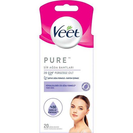 Veet Soğuk Ağda Bandı Yüz Bölgesi Pure 20'li