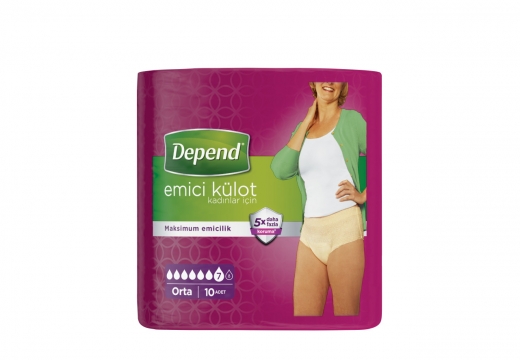 Depend Emici Külot Orta Boy Kadınlar İçin 10 Adet