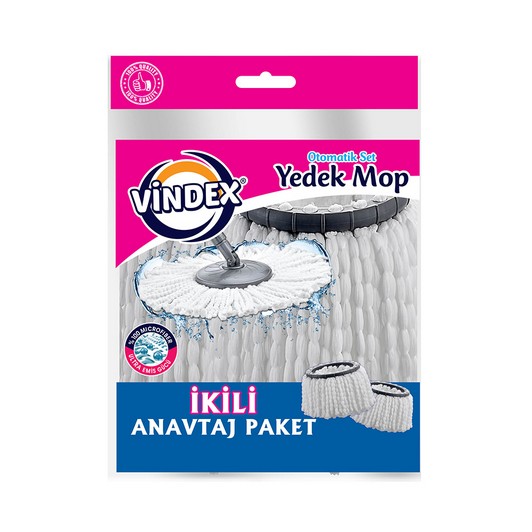 Vindex Otomatik Temizlik Seti Mikrofiber Yedek Mop 2'li