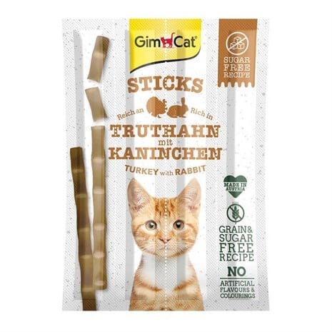 GimCat Sticks Hindili & Tavşanlı Kedi Ödül Çubukları 4 Parça