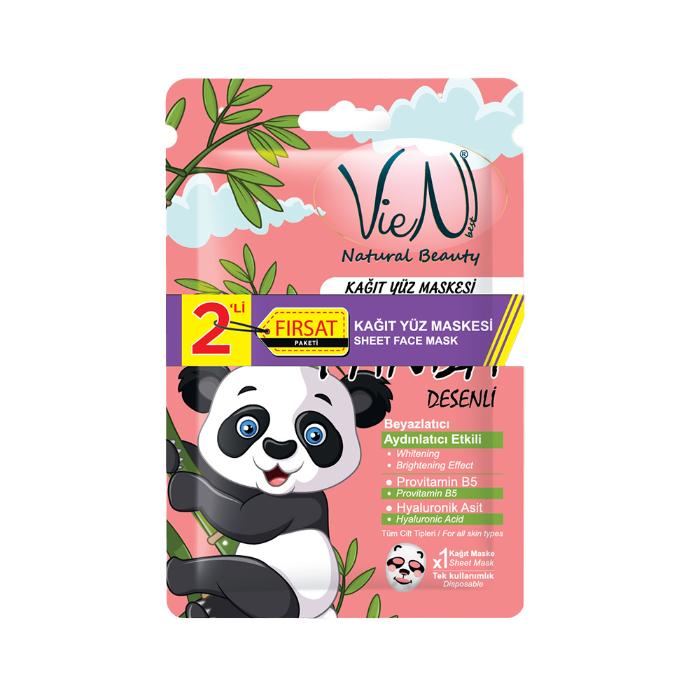 Vien Kağıt Yüz Maskesi Animal Fırsat Paket 2x25 gr
