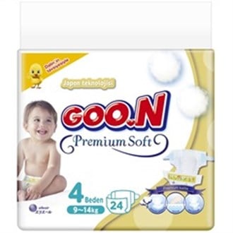 Goon Bebek Bezi Premium Soft 4 Beden Ekonomik Paket 24 Adet