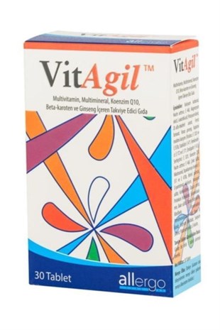 Vitagil Multivitamin Mineral COQ10 Beta Karoten Ginseng 30 Tablet