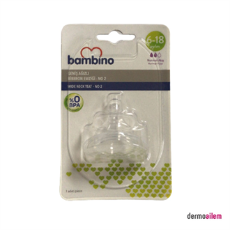 Bambino Geniş Ağızlı Biberon Emziği 2 No T105