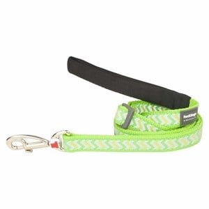 Red Dingo Fosforlu Ziggy Desenli Uzatma Köpek Tasması Yeşil 25 mm