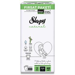 Sleepy Natural Fırsat Paket Bebek Bezi Mini No:2 3-6 kg 48 Adet