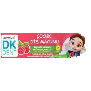 DK Dent Vegan Pırıl Ahududu Aromalı Florürsüz Çocuk Diş Macunu 50 ml
