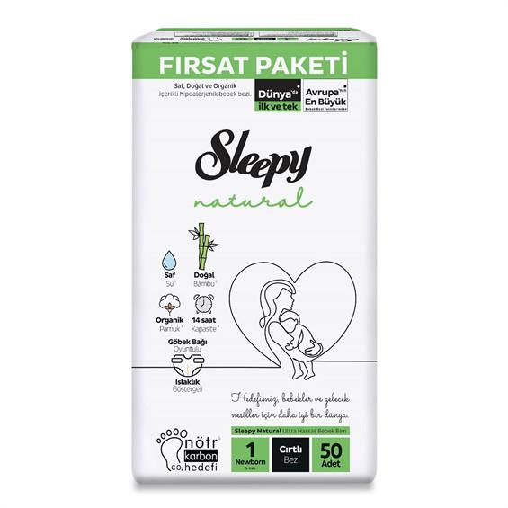 Sleepy Natural Fırsat Paketi Bebek Bezi Yenidoğan 50'li
