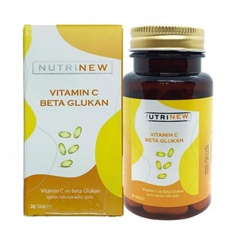 Nutrinew Vitamin C ve Beta Glukan İçeren Takviye Edici Gıda 30 Tablet