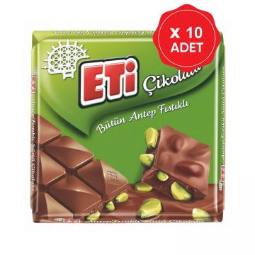 Eti Antep Fıstıklı Çikolata 60 Gr x 10 Adet