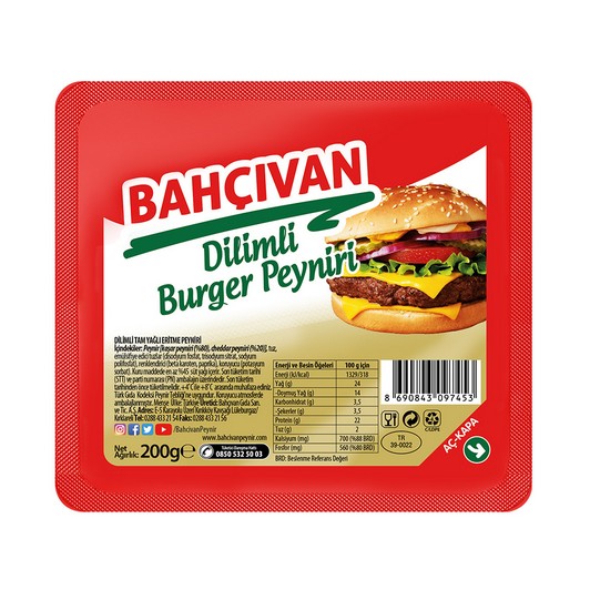 BAHÇIVAN BURGER PEYNİR DİLİMLİ 200 GR