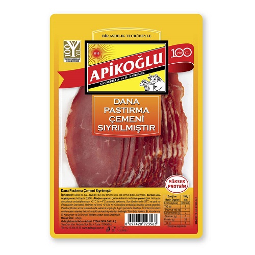 Apikoğlu Dana Pastırma Çemensiz 90 gr