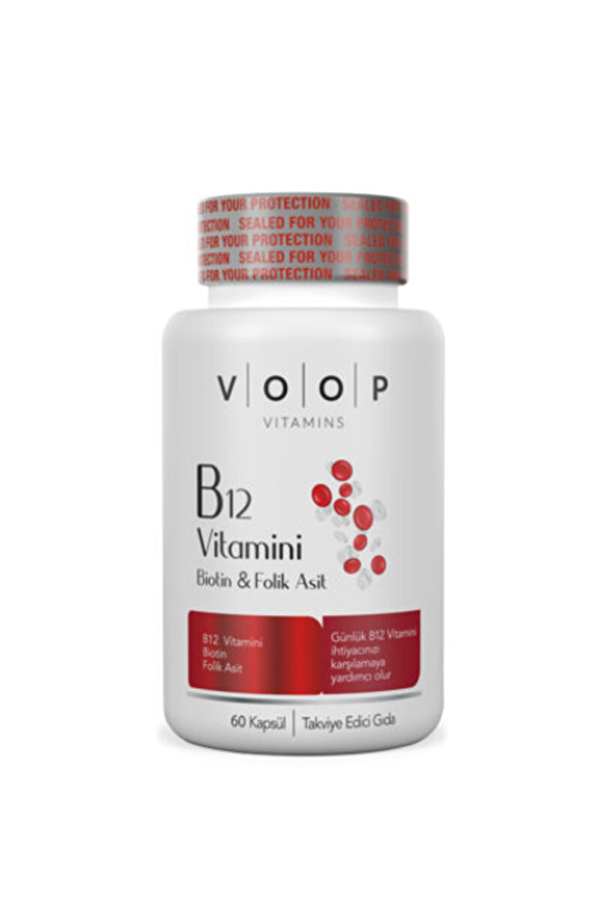 VOOP Vitamin B12, Biotin ve Folik Asit İçeren Kapsül Takviye Edici Gıda 6O Kapsül