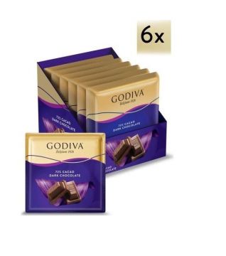 Godiva %72 Bitter Çikolata Kare 60 Gr x 6 Adet