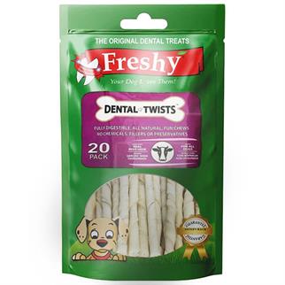 Freshy Beyaz Dental Burgu Çiğneme Çubuğu 120 gr 20 Adet