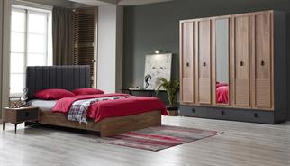 Marcabella Loft 5 Kapılı Dolap Yatak Odası Takımı - Başlıklı