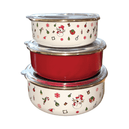 Aydın Örme Emaye Saklama Kabı Seti 3'lü 