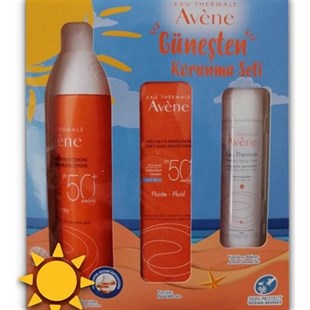 Avene Güneşten Korunma Seti - Vücut Spreyi SPF50 200 ml + Fluid SPF50 50 ml + Yatıştırıcı Termal Su 50 ml
