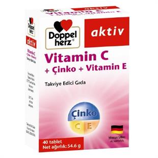 Doppelherz Vitamin C + Çinko + Vitamin E 40 Tablet