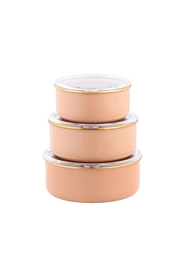 Hometime Emaye Saklama Kabı 3'lü Cappucino