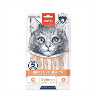Wanpy Digestive Health Somon Balığı&Tavuklu Kedi Ödülü 5x14gr