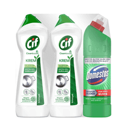 Cif Krem ve Domestos 2x750 Ml+750 Ml