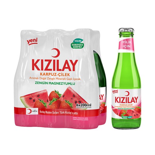 Kızılay Karpuz - Çilekli Maden Suyu 6x200 ml
