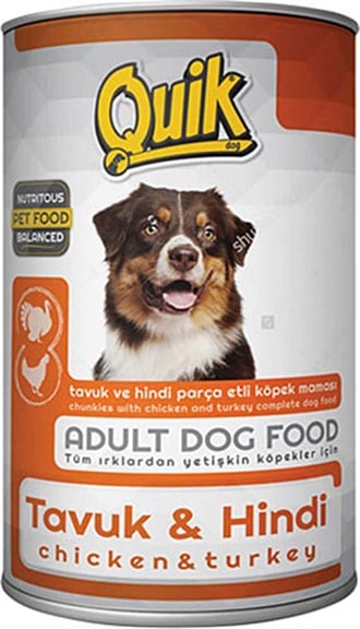 Quik Tavuk Hindi 415 gr Yetişkin Köpek Konservesi