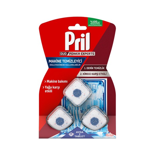 Pril Çift Etkili Bulaşık Makinesi Temizleyici Tablet 3'lü