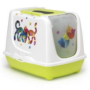 Moderna Trendy Kapalı Kedi Tuvaleti Yeşil