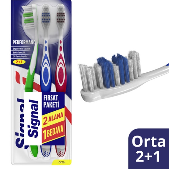 Signal Diş Fırçası Performans Black 2+1