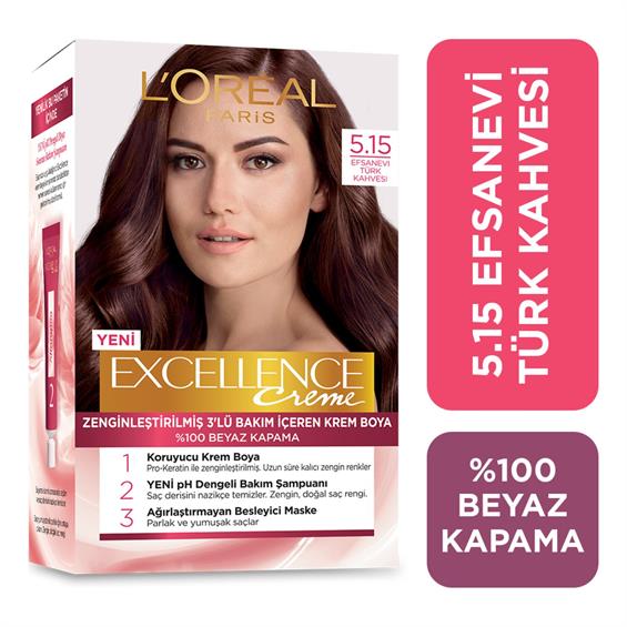L'Oreal Paris Excellence Creme Saç Boyası - 5.15 Efsanevi Türk Kahvesi