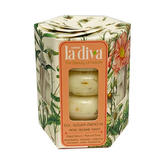 La Diva Butik Sabun Gül - Susam - Papatya 180 gr