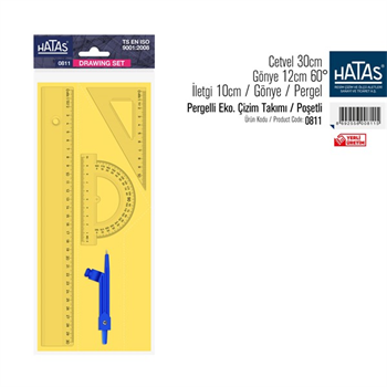 Hatas Çizim Takımı 30 cm Cetvel Takımı 4 Parça