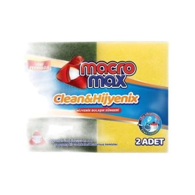 MACROMAX KLASIK YESIL DÜZ SÜNGER 2LI
