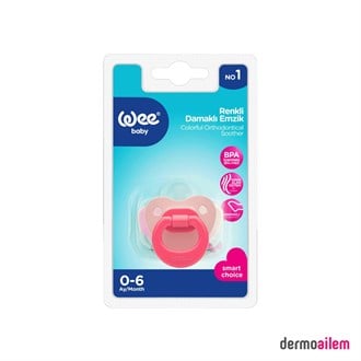 Wee Baby Damaklı Askılı Pembe Emzik 0-6 Ay No:1