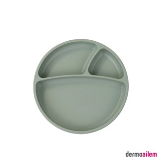 OİOİ Vakum Tabanlı Porsiyon Mama Tabağı Nehir Yeşili