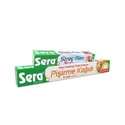 Sera Hazır Pişirme Kağıdı Kesilmiş 42*37 cm 10 lu + Streç Film 10 metre