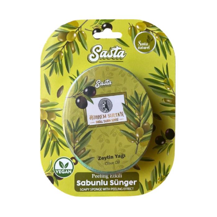 Sasta Yetişkin Süngerli Zeytinyağlı Sabun 130 gr
